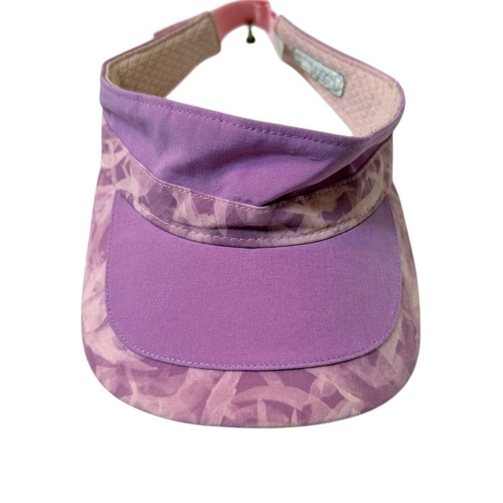Ivivva Abstract Colorblock Open Crown Adjustable Sun Visor Hat Purple M/L Girls